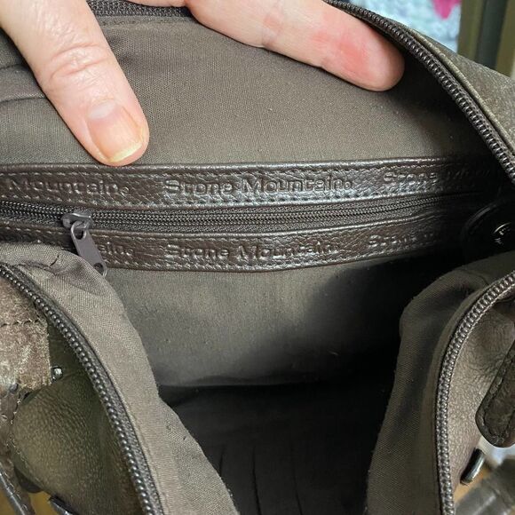 Vintage Stone Mountain Brown Leather Shoulder Bag - Picture 10 of 16